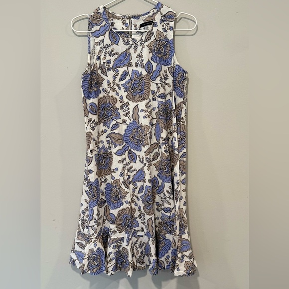 Tommy Hilfiger Women's Ruffled Hem floral Shift  linen Dress size 2 1724 - Picture 3 of 9